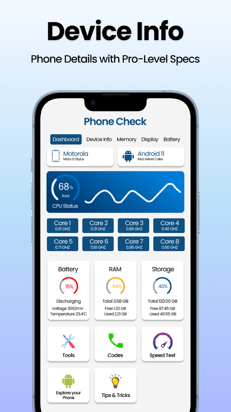 مراجعة تطبيق Phone Check: CPU, WiFi Master – لفحص وتحليل أداء الهاتف 1 تطبيق Phone Check: CPU, WiFi Master