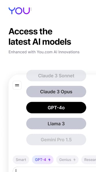 مراجعة تطبيق You.com: 20+ AI chat models للوصول إلى جميع نماذج الذكاء الاصطناعي الرائدة 3 تطبيق You.com: 20+ AI chat models