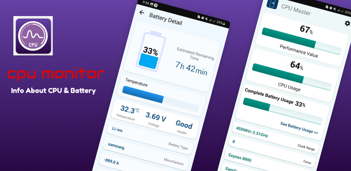 مراجعة تطبيق Phone CPU Monitor & Battery :الحل الأمثل لمراقبة أداء هاتفك وتحسين عمر البطارية 1 تطبيق Phone CPU Monitor & Battery